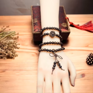 Vòng Tay Trầm Hương Sánh Chìm Thiên Nhiên 108 Hạt Phối Sen - Thắng Giang