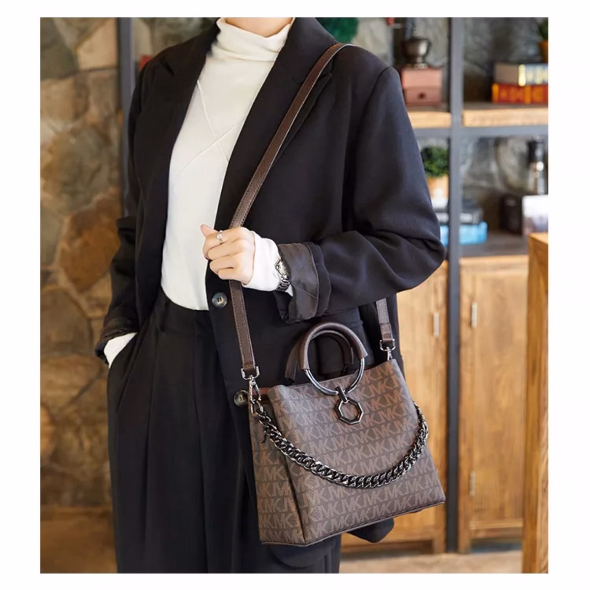 Túi Công Sở Đeo Chéo Kèm Dây Xích Dòng Cao Cấp Wh30 - Winnie House - Ảnh 6