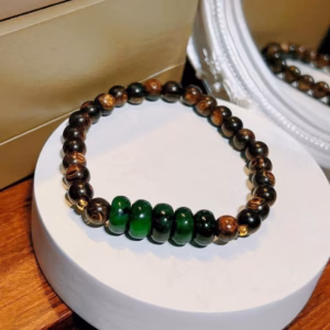 Vòng Tay Trầm Hương Sánh Phối Ngũ Điếu Ngọc Cẩm Thạch Sơn Thủy Thiên Nhiên - Thắng Giang