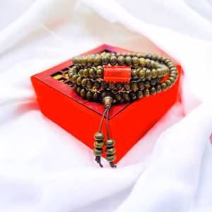 Vòng Tay Trầm Hương Tốc Hạt Dẹt Phối Lu Thống Ngọc Cẩm Thạch Huyết Thiên Nhiên - Thắng Giang