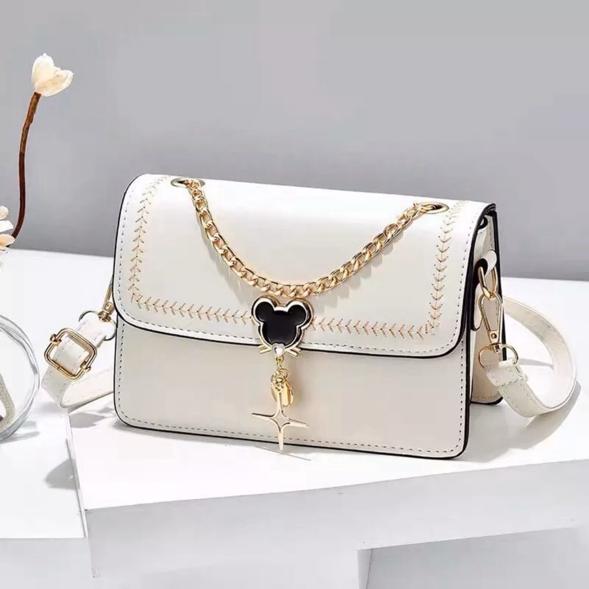 Túi Đeo Chéo, Đeo Vai 4 Ngăn Khóa Micky Đẹp Wh52 - Winnie House - Ảnh 4