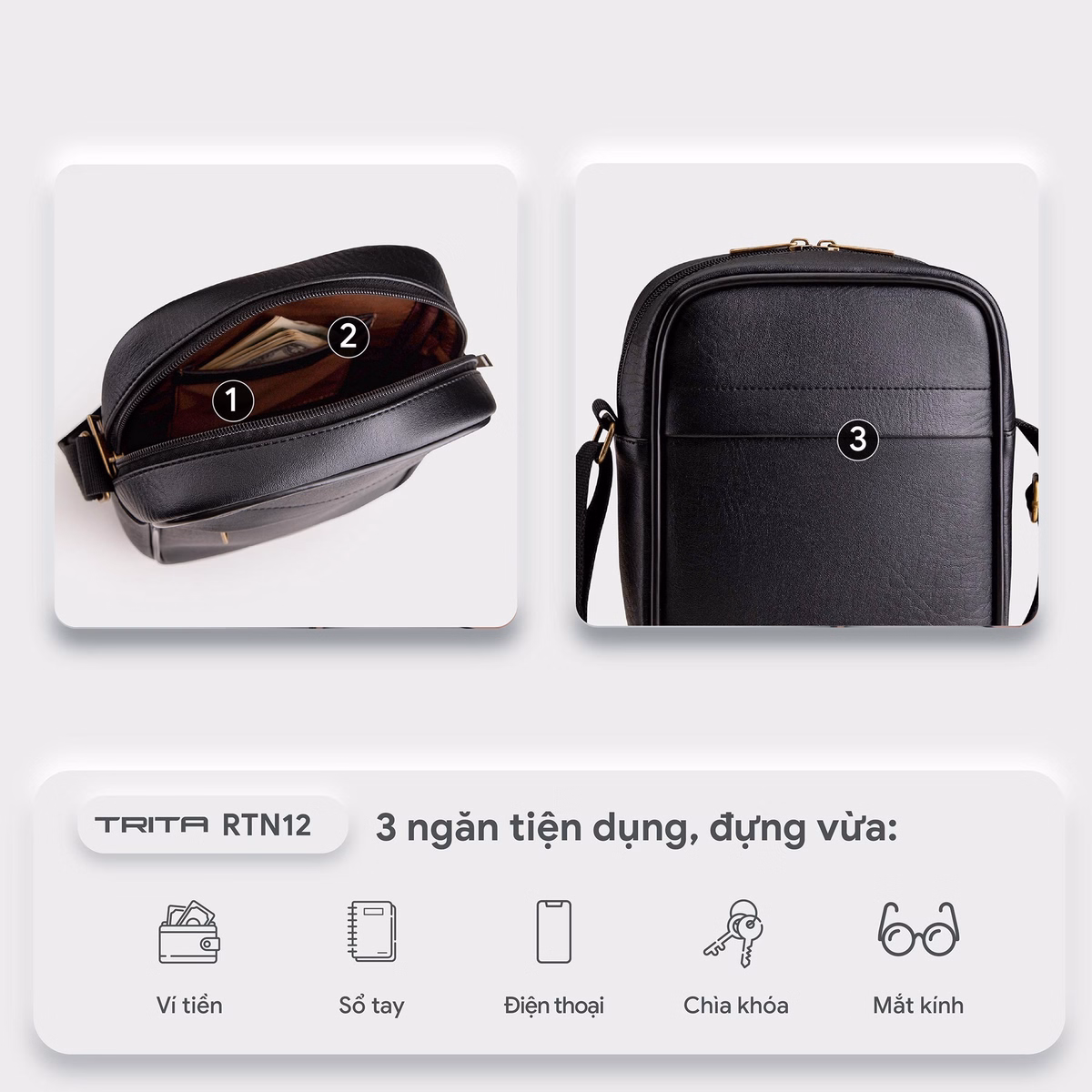 Túi Đeo Chéo Da Nam Thời Trang Rtn12 - Trita - Ảnh 2