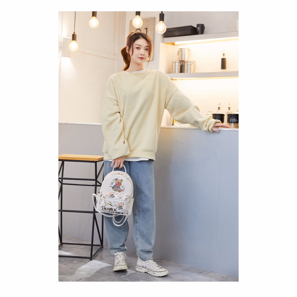 Balo Nữ Họa Tiết Gấu Đi Học, Đi Chơi, Đi Làm Wh66 - Winnie House - Ảnh 5