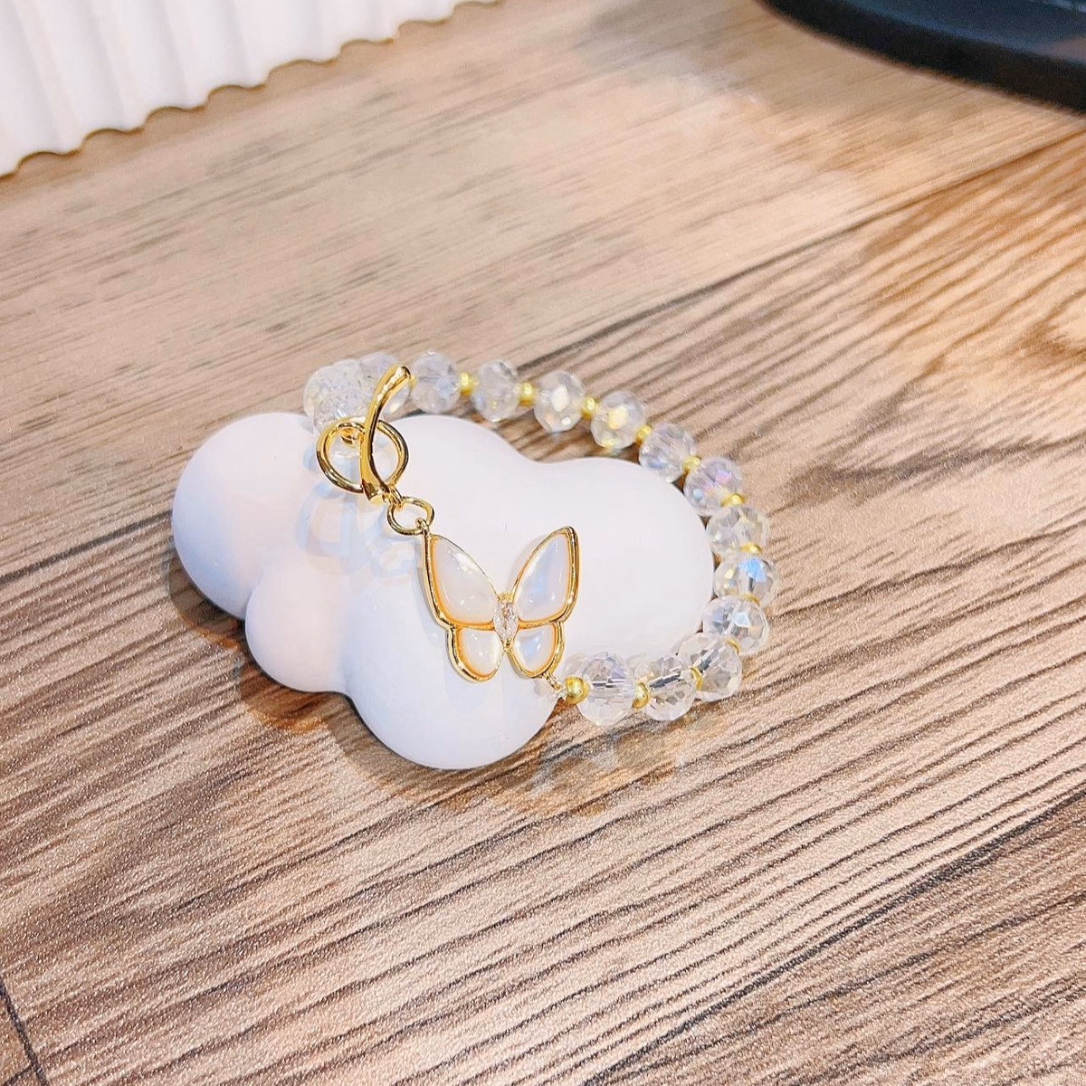 Lắc Tay Khóa Hồ Điệp Pha Lê Phối Bạc Xi Vàng - Thắng Giang - Ảnh 3