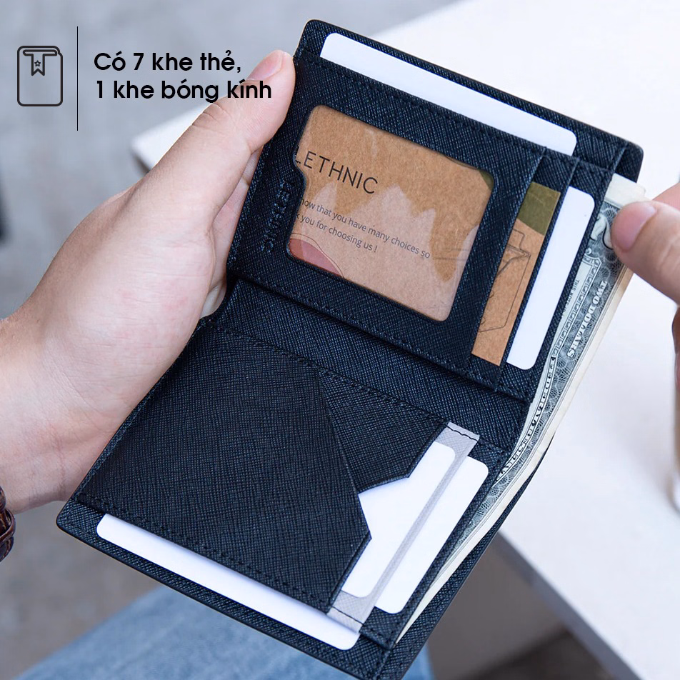 Ví Da Nam Cato Vân Saffiano Nhập Khẩu, Kiểu Dáng Ngang, Đứng Trượt Nược Cao Cấp Praza - G02 - Ảnh 5