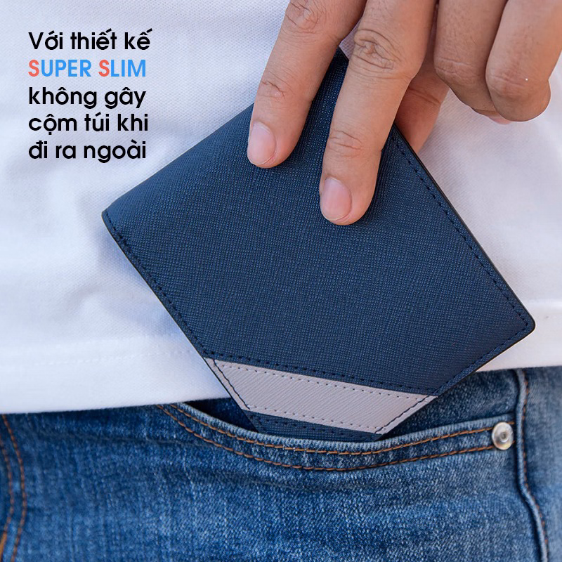 Ví Da Nam Cato Vân Saffiano Nhập Khẩu, Kiểu Dáng Ngang, Đứng Trượt Nược Cao Cấp Praza - G02 - Ảnh 4