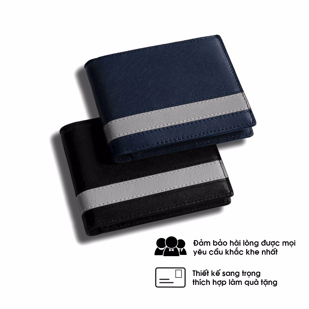 Ví Da Nam Patrick Kiểu Ngang, Đứng Vân Saffiano Nhập Khẩu Cao Cấp Praza - G01 - Ảnh 6