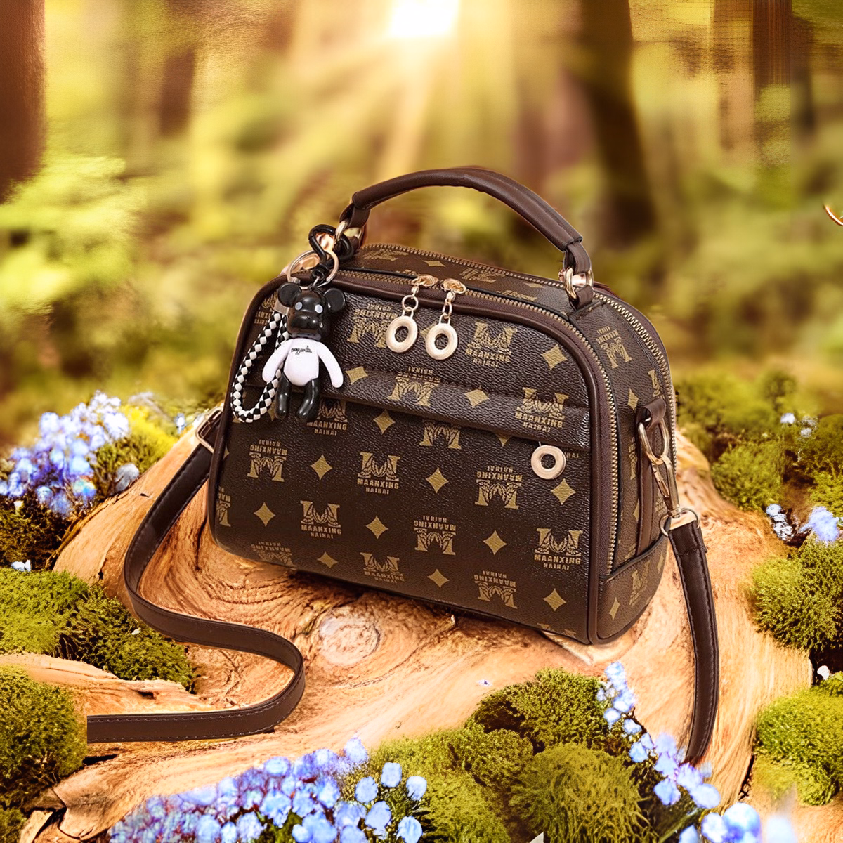 Túi Xách Nữ Mk Có Quai Xách Tặng Kèm Gấu Wh6 - Winnie House