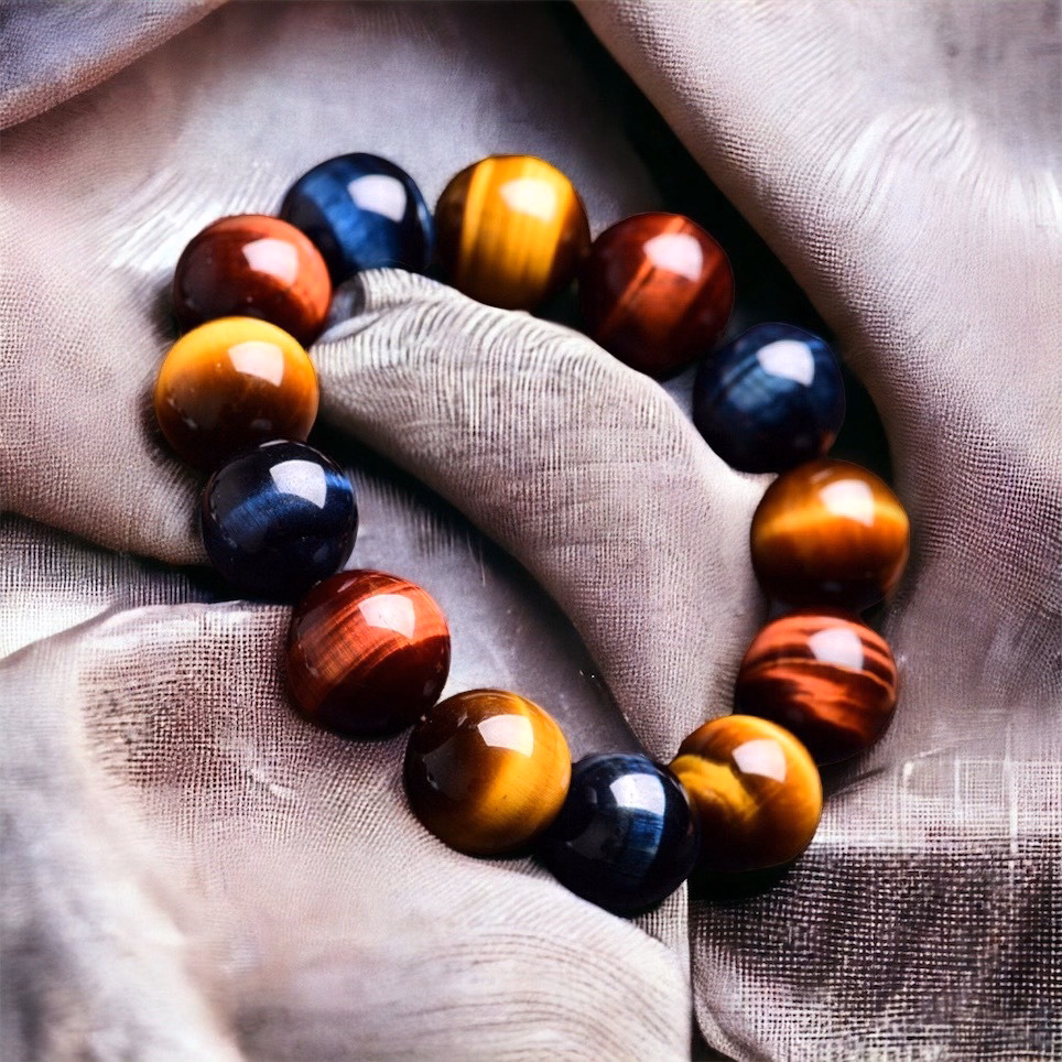 Vòng Tay Nam Đá Thạch Anh Mắt Hổ Đá Sắc 14 Ly - Thắng Giang - Ảnh 3