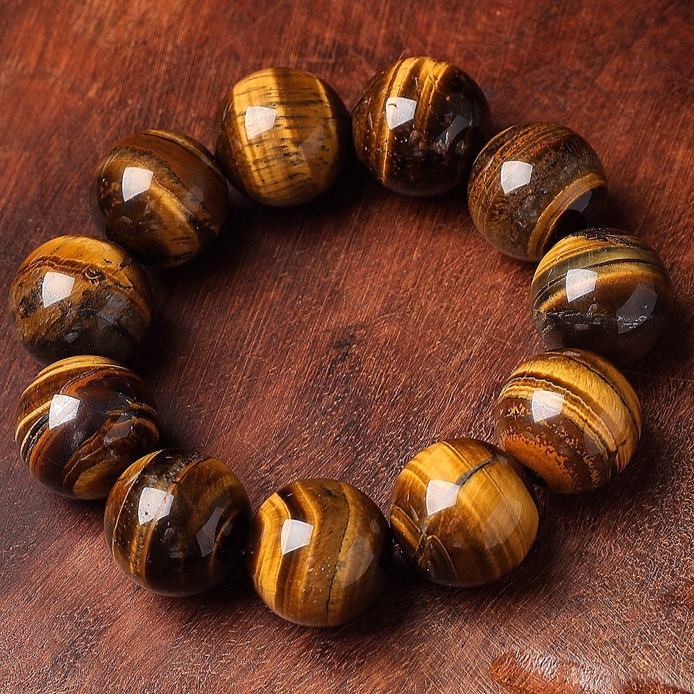 Vòng Tay Đá Thạch Anh Mắt Hổ Nâu Vàng 14 Ly Thiên Nhiên - Thắng Giang - Ảnh 3