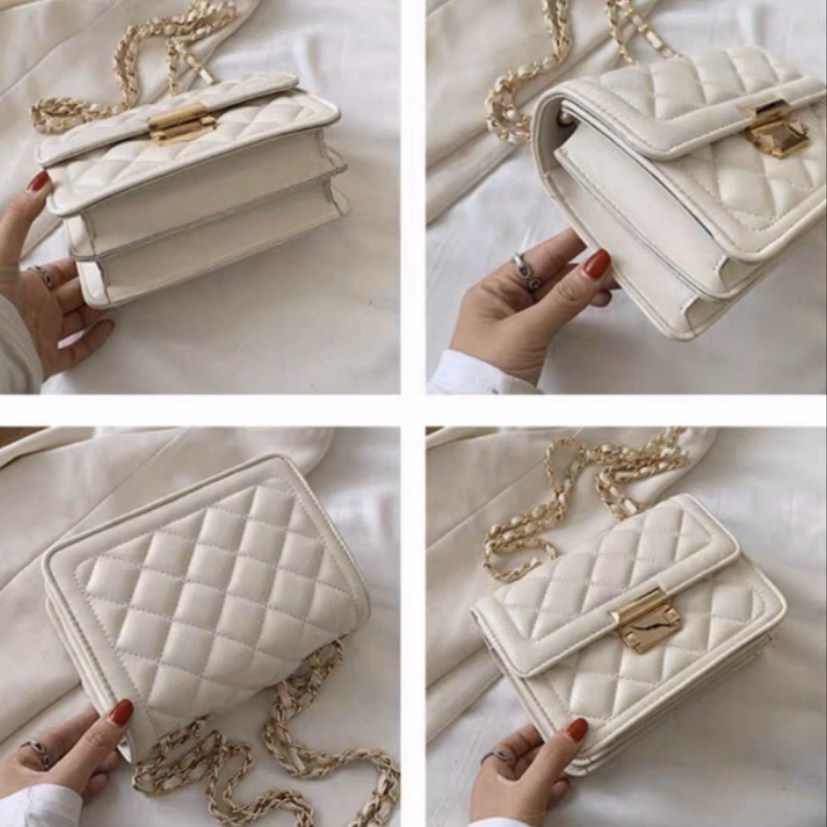 Túi Xách Nữ Đeo Chéo Cao Cấp Chần Trám Da Lì Size 20 T014 - Trùm Sỉ Vn - Ảnh 9