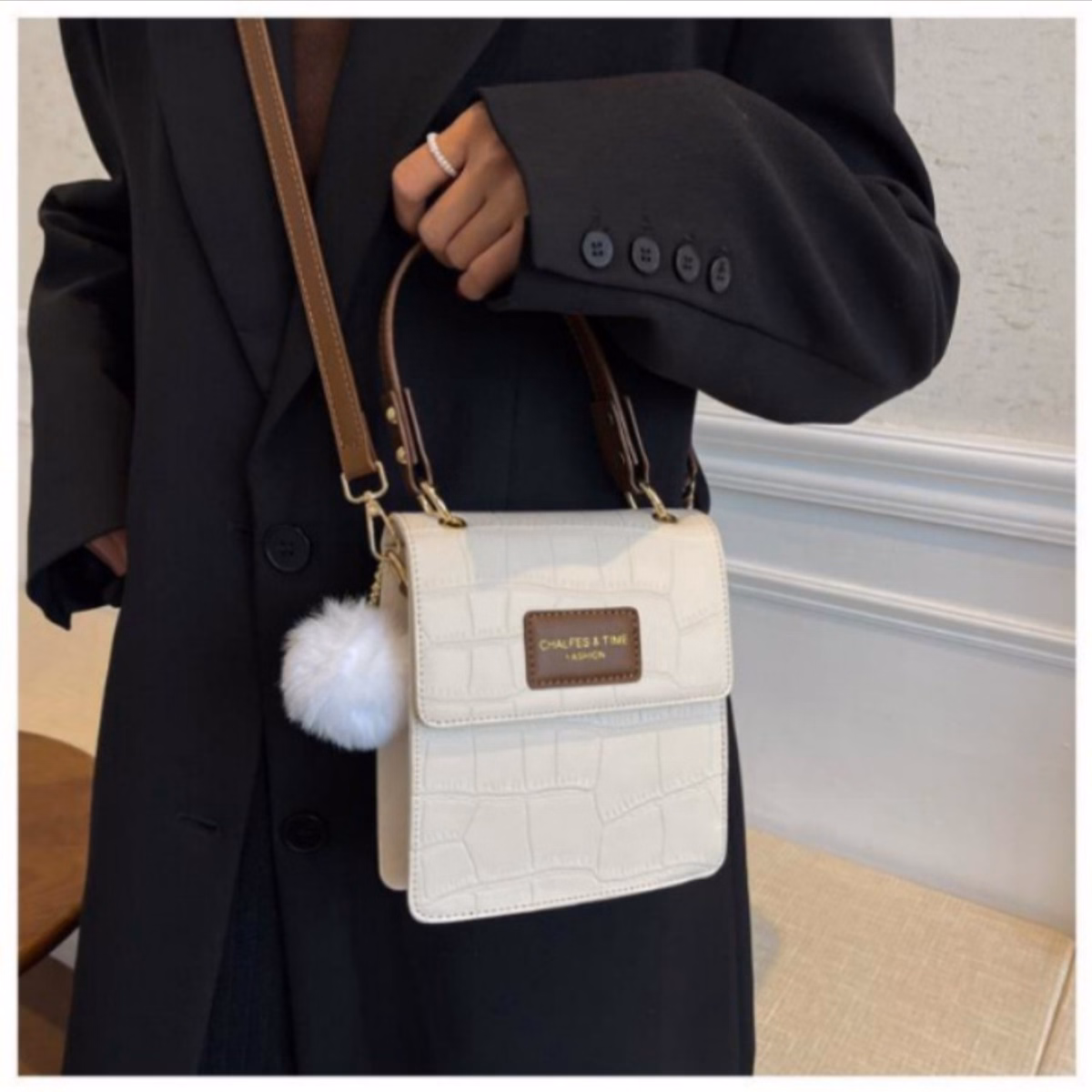 Túi Xách Nữ Có Dây Deo Chéo Da Dập Vân Cao Cấp Size 20 T016 - Trùm Sỉ Vn - Ảnh 3