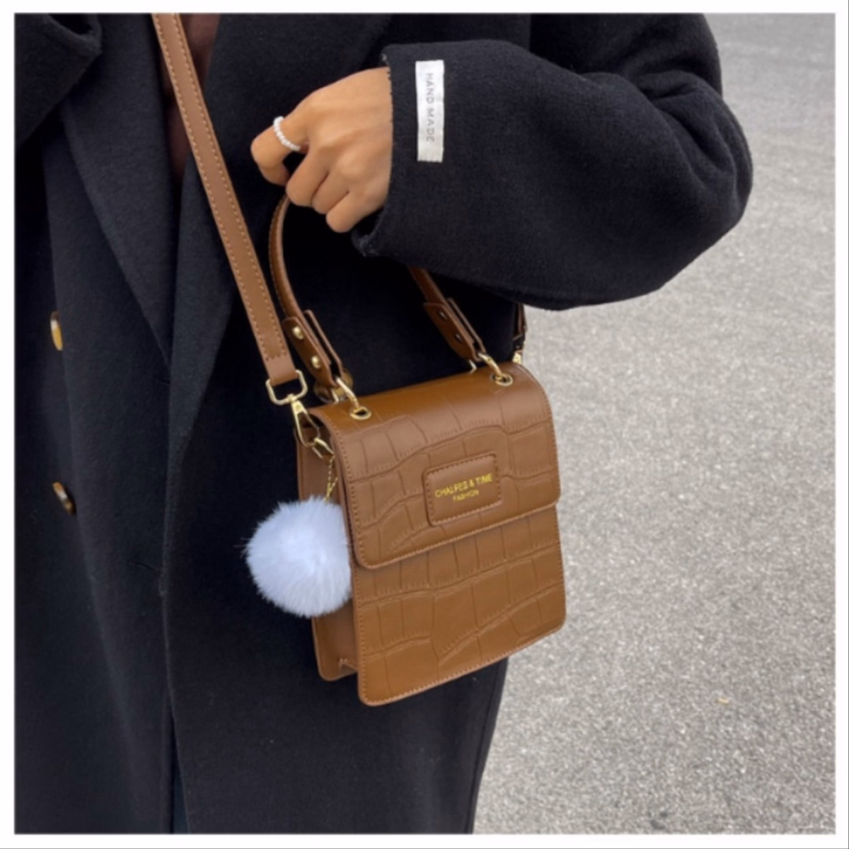 Túi Xách Nữ Có Dây Deo Chéo Da Dập Vân Cao Cấp Size 20 T016 - Trùm Sỉ Vn - Ảnh 4