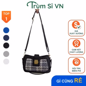Túi Xách Kẹp Nách Nữ Cao Cấp Khóa Vuông Da Lì Size 22 T017 - Trùm Sỉ Vn