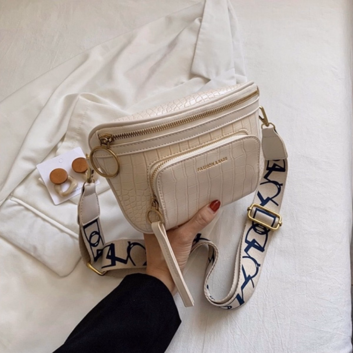 Túi Nữ Bao Tử Đeo Chéo Cao Cấp Dập Vân Size 20 T027 - Trùm Sỉ Vn - Ảnh 5