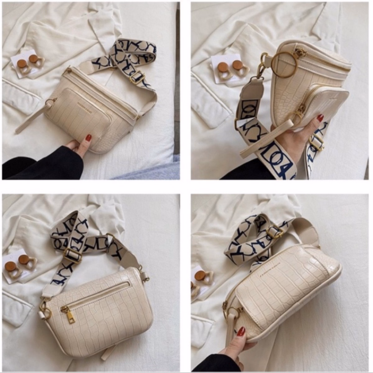 Túi Nữ Bao Tử Đeo Chéo Cao Cấp Dập Vân Size 20 T027 - Trùm Sỉ Vn - Ảnh 7