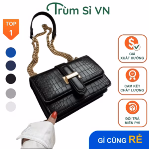 Túi Đeo Chéo Kẹp Nách Cao Cấp Da Dập Vân Khóa Chữ H Size 20 T029 - Trùm Sỉ Vn