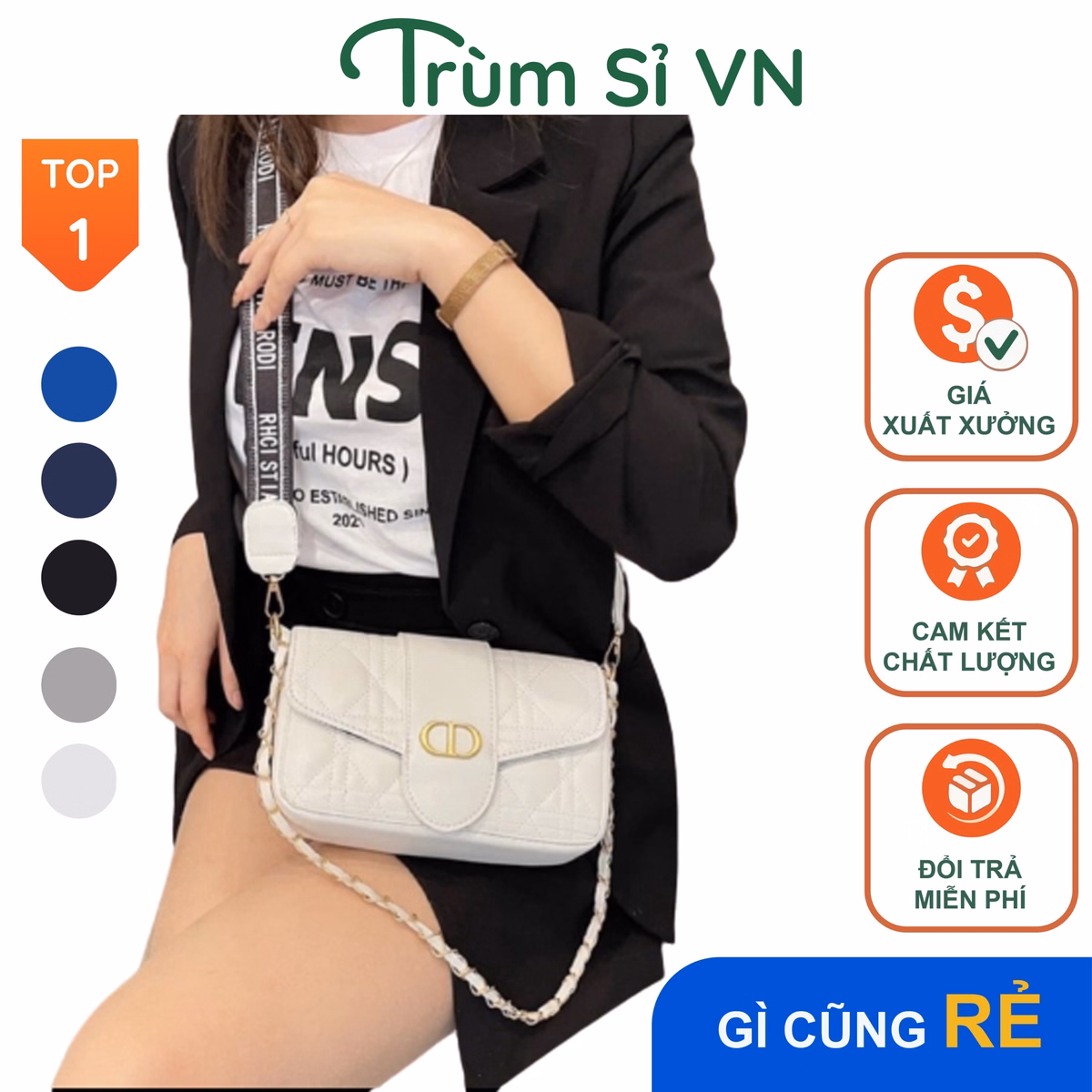Túi Xách Nữ Túi Đeo Chéo Đeo Vai Cao Cấp Cd 2 Dây Size 22 T032 - Trùm Sỉ Vn