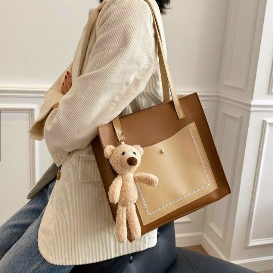 Túi Tote Công Sở Da Mềm Cao Cấp Tặng Kèm Móc Treo Gấu Size 32 T058 - Trùm Sỉ Vn - Ảnh 4