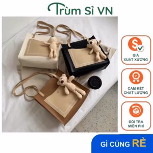 Túi Tote Công Sở Da Mềm Cao Cấp Tặng Kèm Móc Treo Gấu Size 32 T058 - Trùm Sỉ Vn