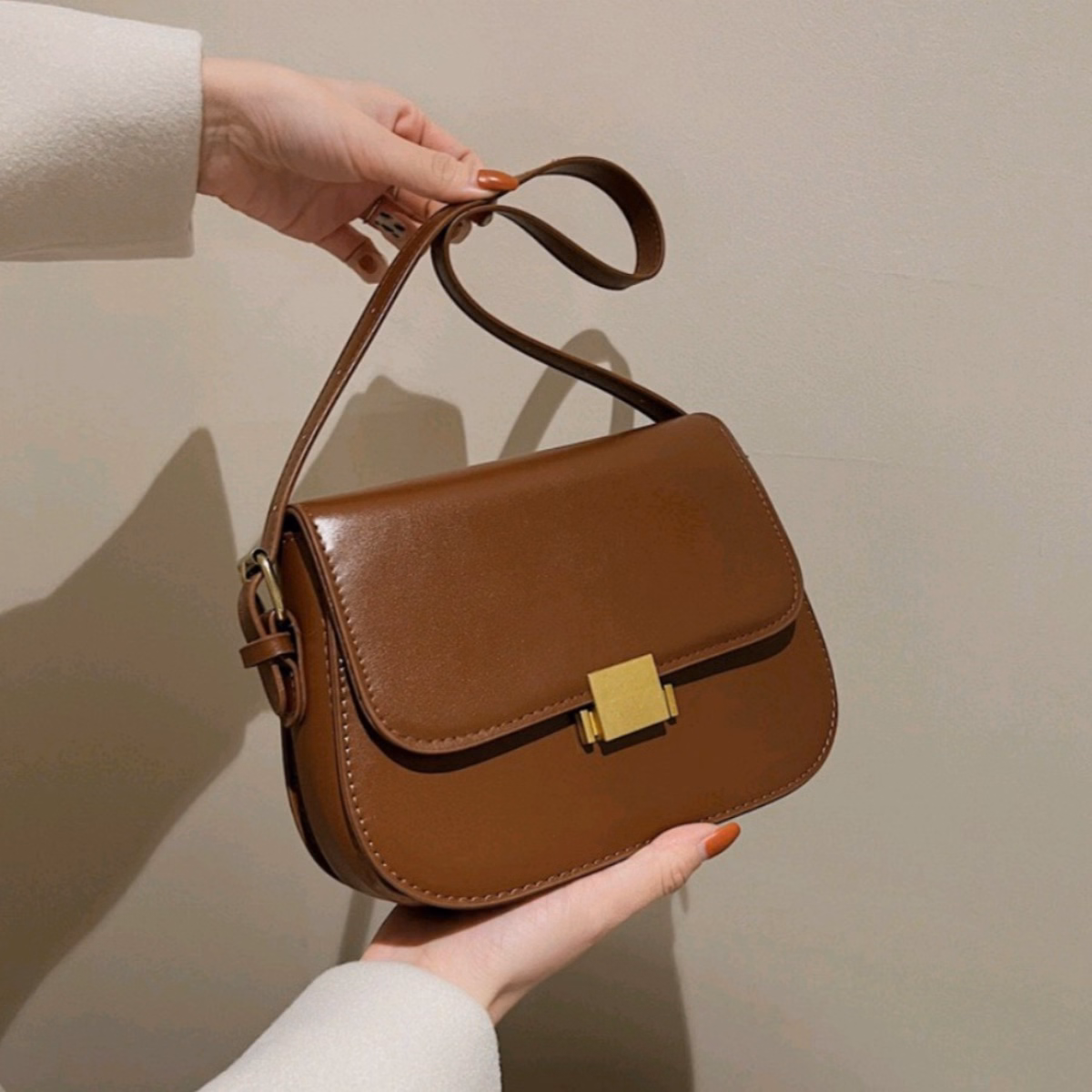 Túi Xách Nữ Kẹp Nách Đeo Chéo Cao Cấp Da Lì Size 22 T071 - Trùm Sỉ Vn - Ảnh 7