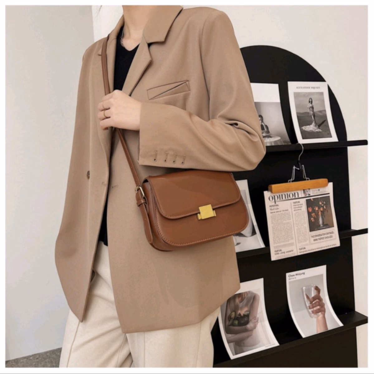 Túi Xách Nữ Kẹp Nách Đeo Chéo Cao Cấp Da Lì Size 22 T071 - Trùm Sỉ Vn - Ảnh 5