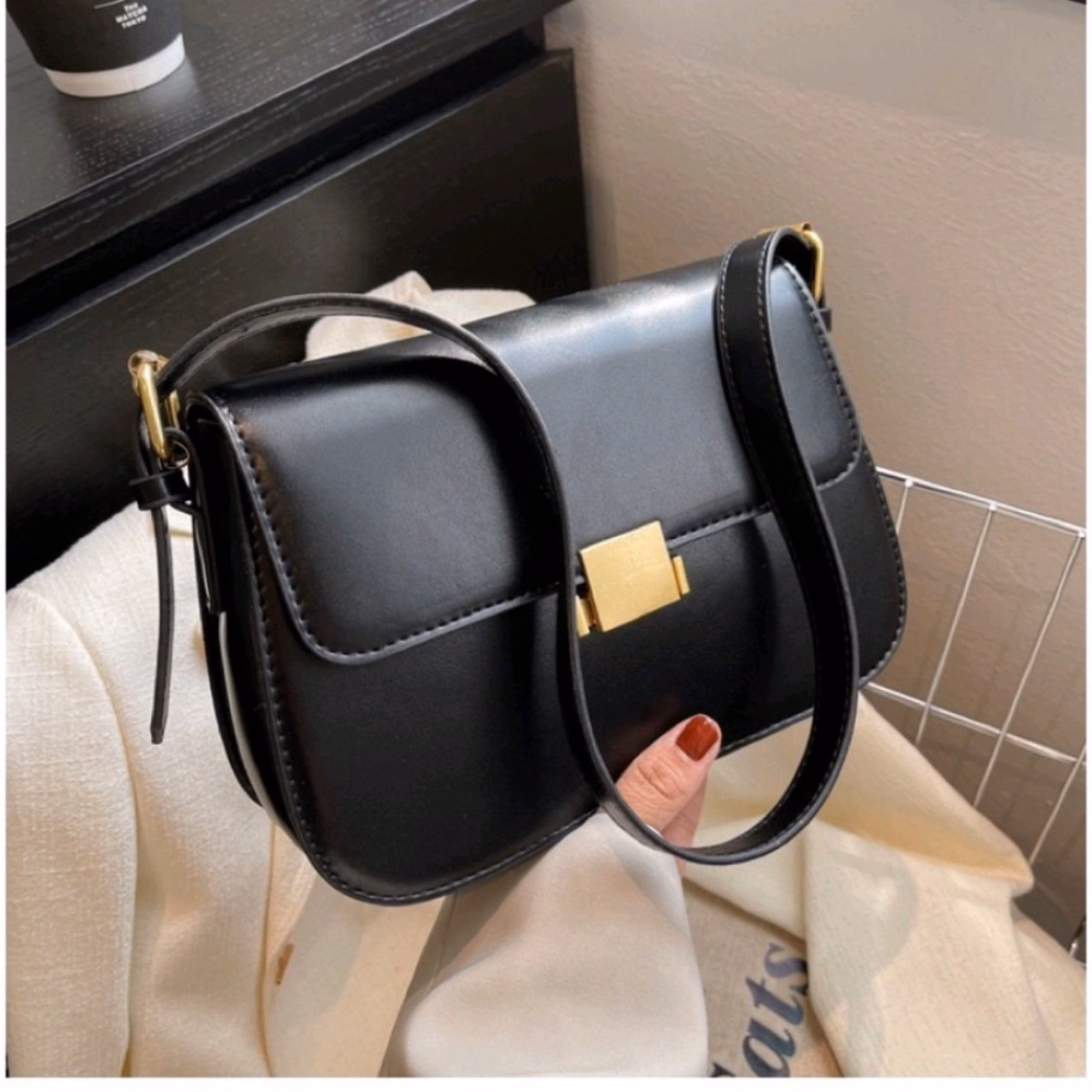 Túi Xách Nữ Kẹp Nách Đeo Chéo Cao Cấp Da Lì Size 22 T071 - Trùm Sỉ Vn - Ảnh 4