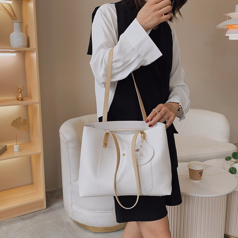 Túi Tote Công Sở Cao Cấp Da Lì Móc Gấu Size 30 T085 - Trùm Sỉ Vn - Ảnh 6