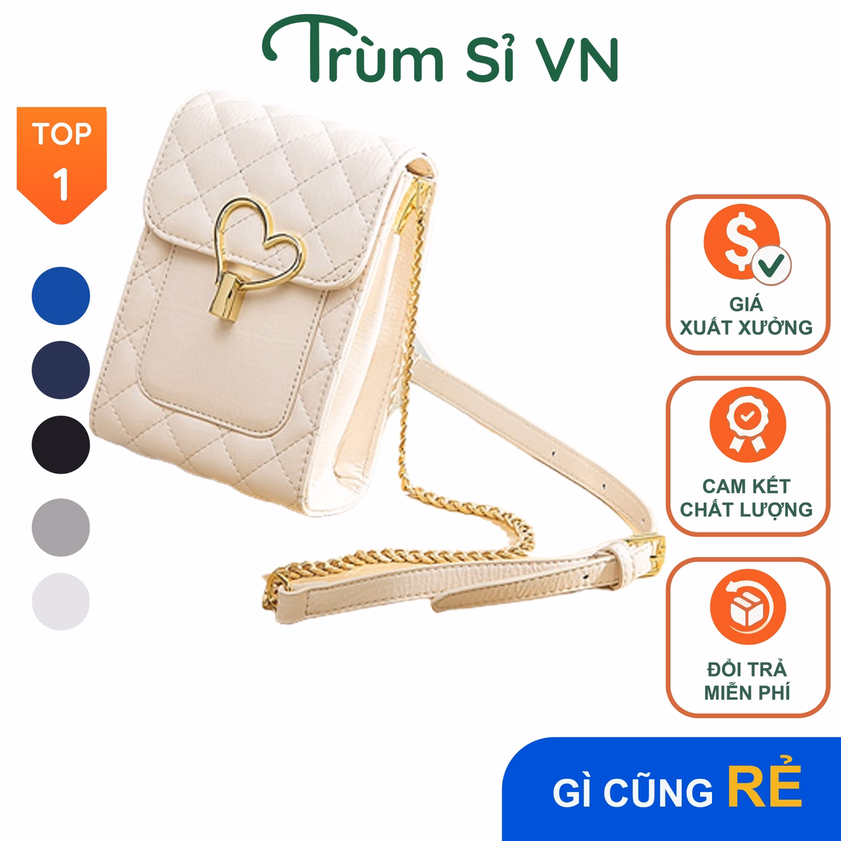 Túi Đeo Chéo Cao Cấp Đựng Điện Thoại Mini Da Chần Trám T087 - Trùm Sỉ Vn