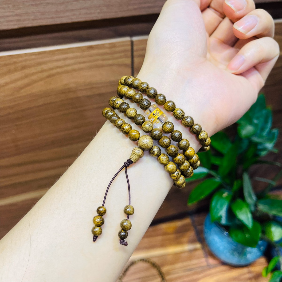 Vòng Tay Trầm Hương Tốc Thiên Nhiên 108 Hạt Phối Lu Trú Bình An - Thắng Giang - Ảnh 17