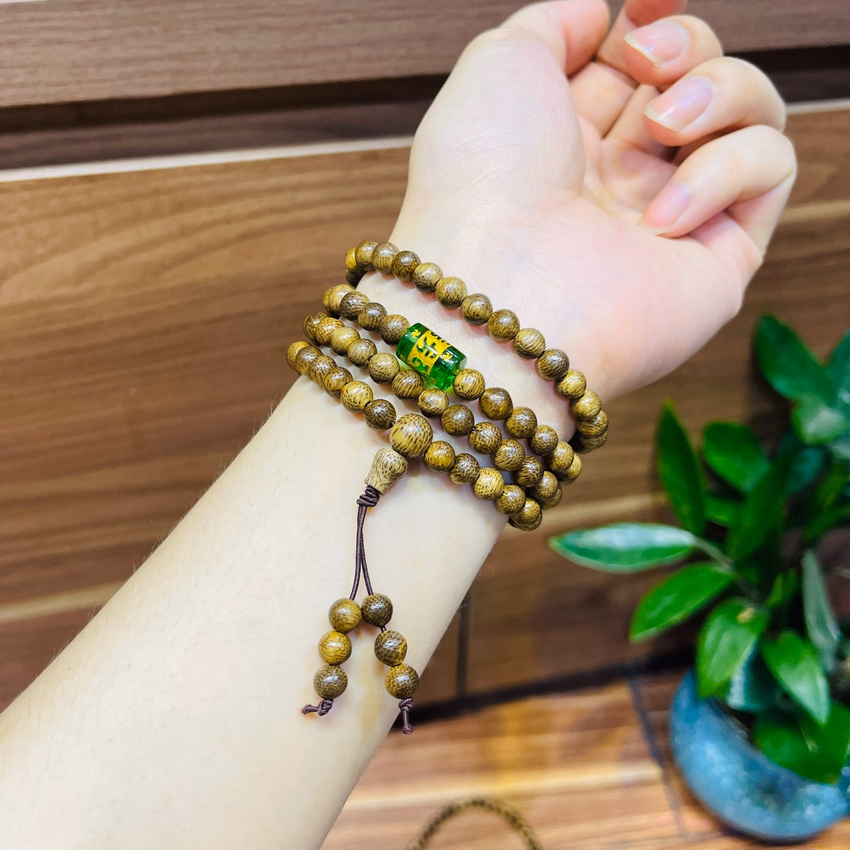 Vòng Tay Trầm Hương Tốc Thiên Nhiên 108 Hạt Phối Lu Trú Bình An - Thắng Giang - Ảnh 19