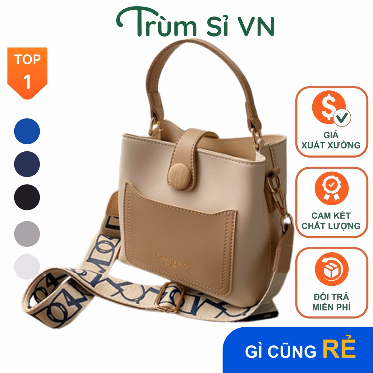 Túi Xách Túi Đeo Chéo Cao Cấp Dây Bản To Size 22 T089 - Trùm Sỉ Vn