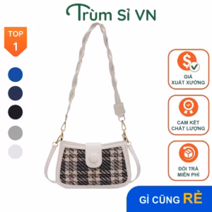 Túi Kẹp Xách Quai Tết Cao Cấp Kẻ Sọc 2 Dây Đi Kèm Size 22 T093 - Trùm Sỉ Vn