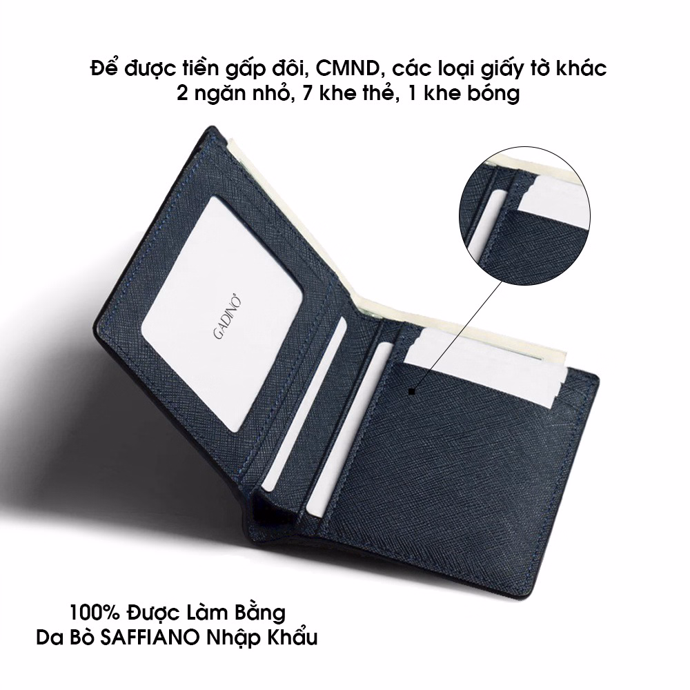 Ví Da Nam Patrick Kiểu Ngang, Đứng Vân Saffiano Nhập Khẩu Cao Cấp Praza - G01 - Ảnh 10