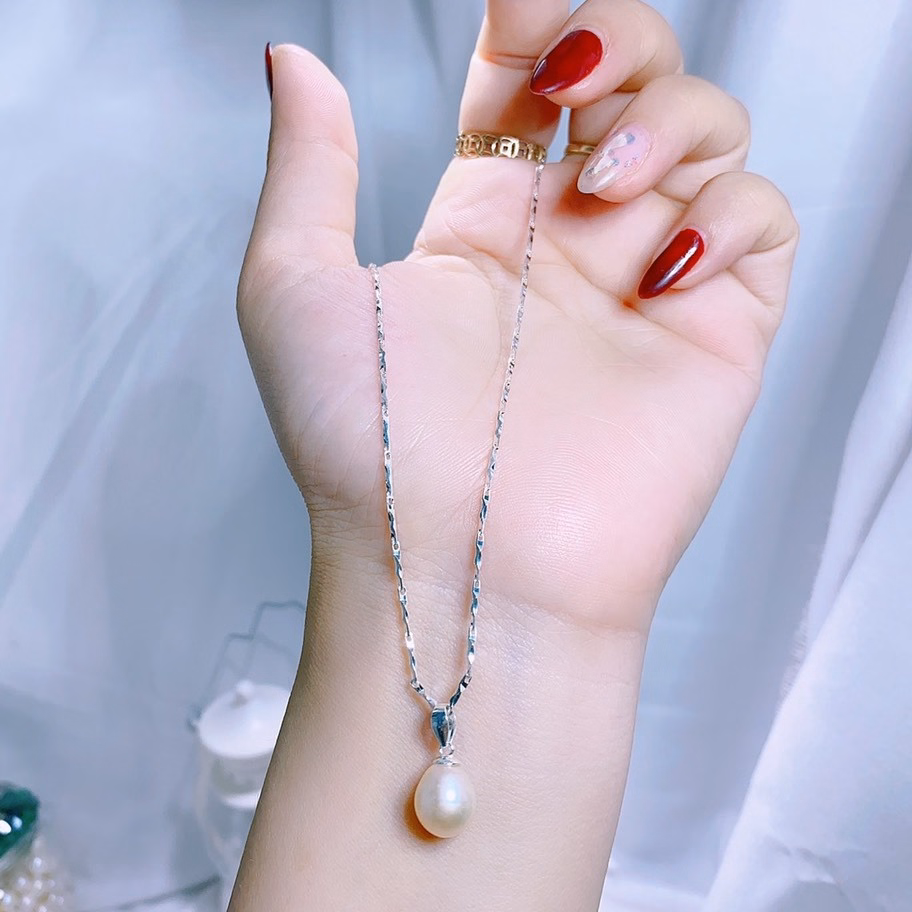 Dây Chuyền Bạc Ta Mặt Ngọc Trai Nuôi Nước Ngọt Thiên Nhiên - Thắng Giang - Ảnh 3