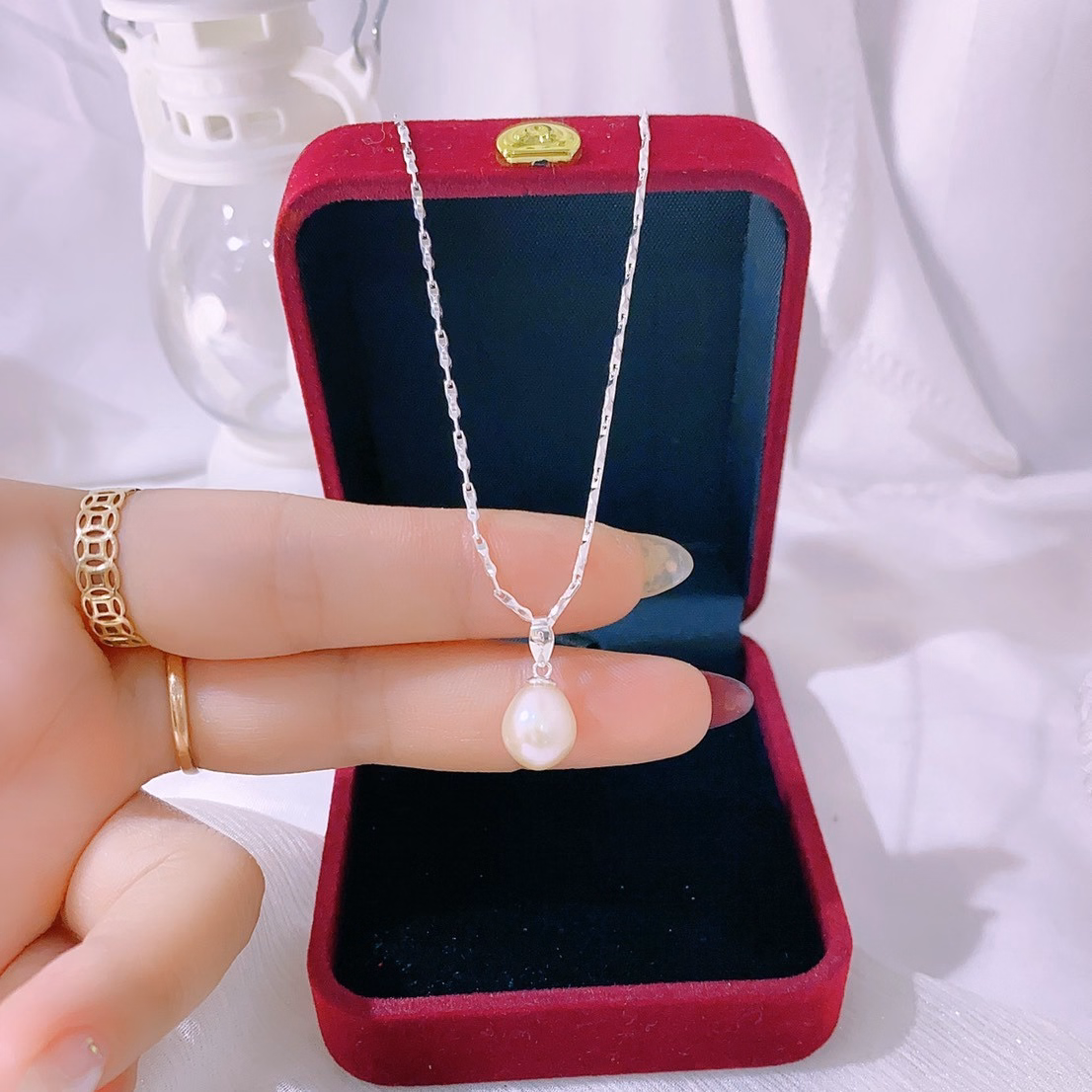 Dây Chuyền Bạc Ta Mặt Ngọc Trai Nuôi Nước Ngọt Thiên Nhiên - Thắng Giang - Ảnh 4