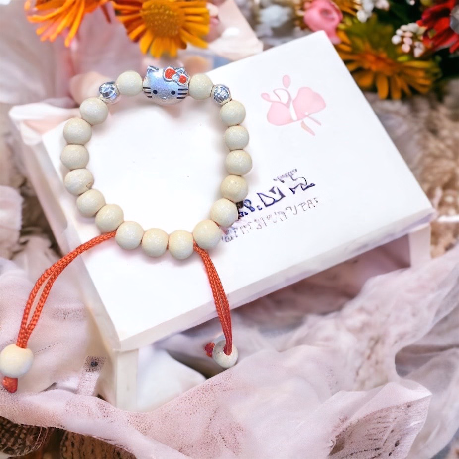 Vòng Tay Dâu Tằm Phối Charm Kitty Cho Bé - Thắng Giang - Ảnh 2
