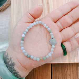 Vòng Tay Túi Tiền Trắng Ngọc Cẩm Thạch Thiên Nhiên - Thắng Giang