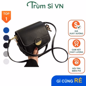 Túi Xách Nữ Cao Cấp Tặng Kèm Khăn Khóa Tròn Size 20 T110 - Trùm Sỉ Vn