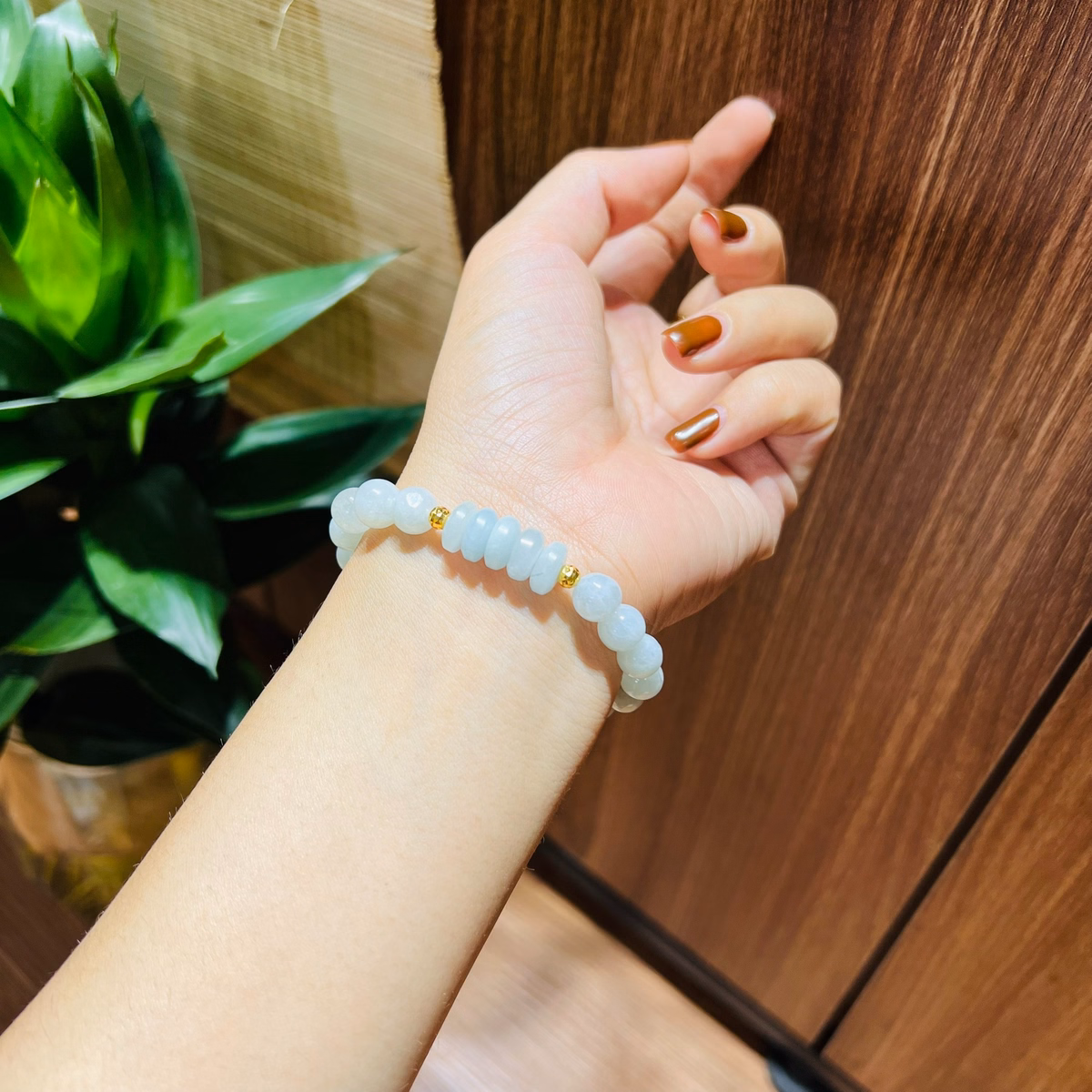 Vòng Tay Ngũ Điếu Ngọc Cẩm Thạch Trắng Thiên Nhiên - Thắng Giang - Ảnh 2