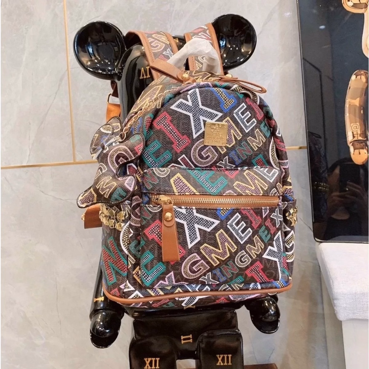 Balo Họa Tiết Chữ Đồ Họa Siêu Xinh Wh24 - Winnie House - Ảnh 2