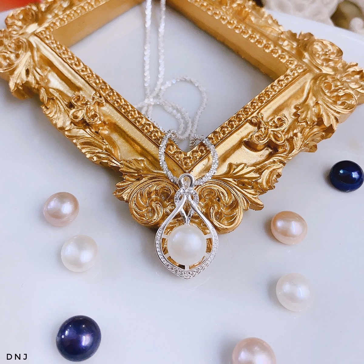 Dây Chuyền Xù Mặt Ngọc Trai Nuôi Nước Ngọt Thiên Nhiên Bạc Ta Cao Cấp - Thắng Giang - Ảnh 3