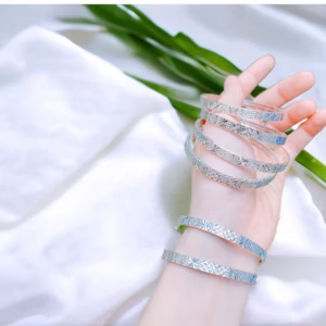 [ 1 Cái ] Vòng Tay Phay Bạc Ta Cao Cấp Có Thẻ Hóa Đơn - Thắng Giang