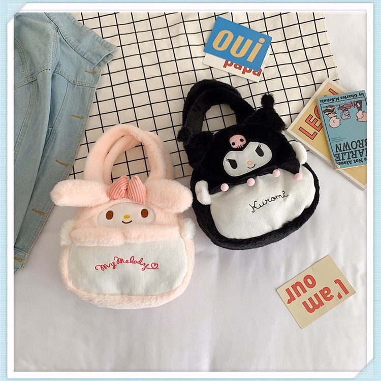 Túi Xách Sanrio Kuromi Đen, Kitty, My Melody Nhồi Bông Size Vừa Xinh Xắn Cá Tính Cho Bạn Nữ Đi Học, Du Lịch Tiện Lợi - Dmastore - Ảnh 7