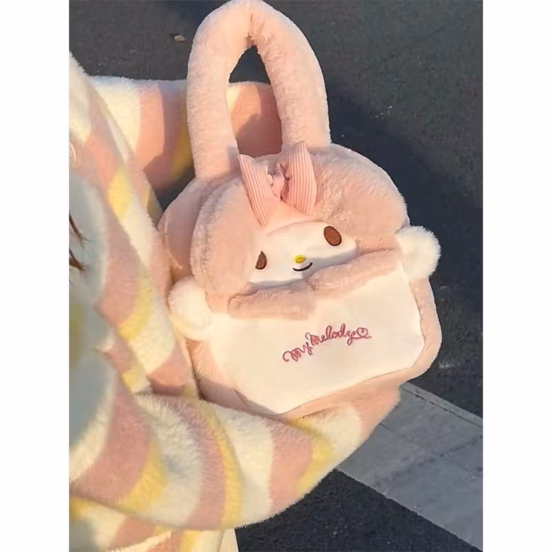 Túi Xách Sanrio Kuromi Đen, Kitty, My Melody Nhồi Bông Size Vừa Xinh Xắn Cá Tính Cho Bạn Nữ Đi Học, Du Lịch Tiện Lợi - Dmastore - Ảnh 11