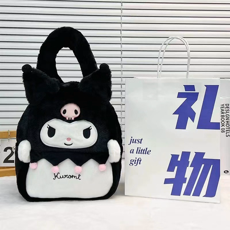 Túi Xách Sanrio Kuromi Đen, Kitty, My Melody Nhồi Bông Size Vừa Xinh Xắn Cá Tính Cho Bạn Nữ Đi Học, Du Lịch Tiện Lợi - Dmastore - Ảnh 4
