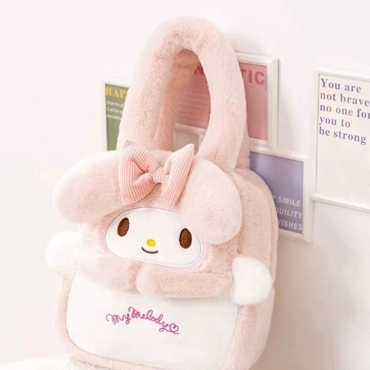 Túi Xách Sanrio Kuromi Đen, Kitty, My Melody Nhồi Bông Size Vừa Xinh Xắn Cá Tính Cho Bạn Nữ Đi Học, Du Lịch Tiện Lợi - Dmastore - Ảnh 16