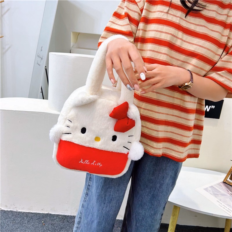 Túi Xách Sanrio Kuromi Đen, Kitty, My Melody Nhồi Bông Size Vừa Xinh Xắn Cá Tính Cho Bạn Nữ Đi Học, Du Lịch Tiện Lợi - Dmastore - Ảnh 13