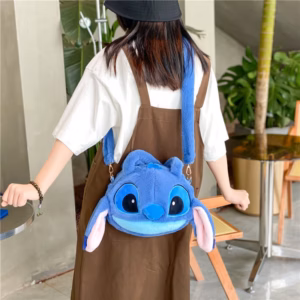 [Hàng Siêu Cấp] Túi Đeo Chéo Gấu Stitch Xanh Nhồi Bông Cỡ Lớn Bản Dây Nhung Lông Phong Cách Hoạt Hình Disney Dễ Thương - Dmastore