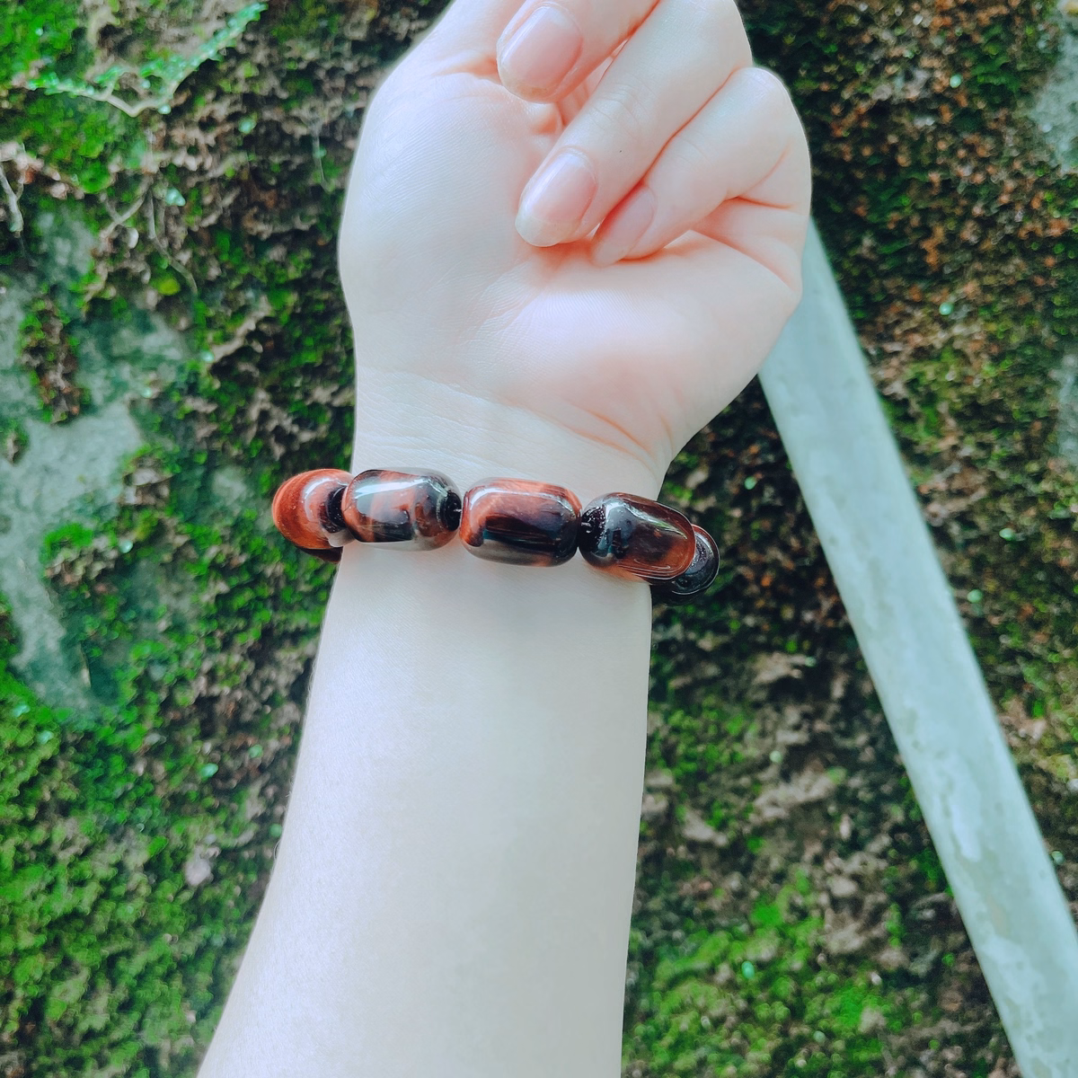 Vòng Tay Nam Lu Thống Thạch Anh Mắt Hổ Nâu Đỏ 12 Ly - Thắng Giang - Ảnh 2